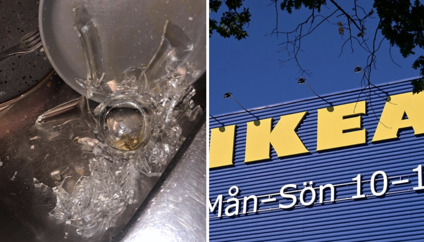 Glasen från Ikea exploderade.